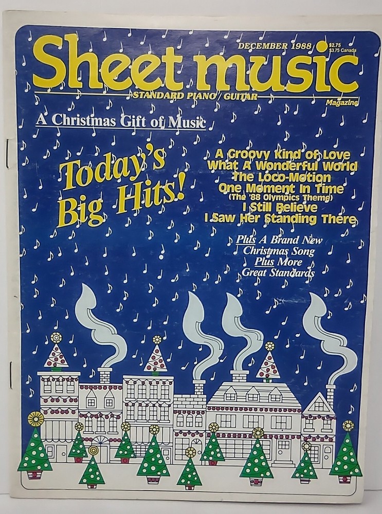 Sheet Music Magazine Standard Piano Guitar A Christmas Gift of Music Dec 1988