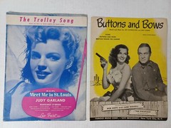 Vintage Show Tunes & Movie Sheet Music Button and Bows Trolley Song + more Look