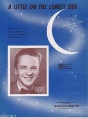 A Little On The Lonely Side, Dick Foy photo, 1944, vintage sheet music