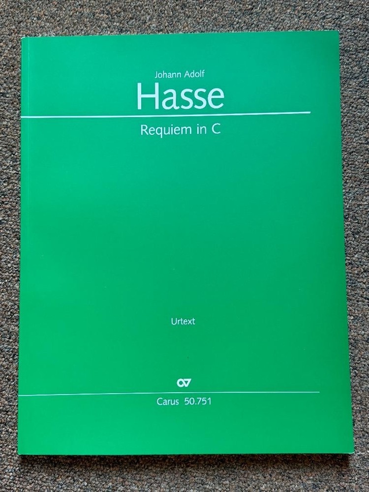 **NEW** Johann Adolf Hasse – Requiem in C – CARUS URTEXT FULL SCORE