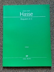 **NEW** Johann Adolf Hasse – Requiem in C – CARUS URTEXT FULL SCORE