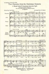 Bach 2 Chorales From Christmas Oratorio Sheet Music SATB A Cappella 1935 Deis
