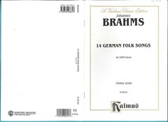 BRAHMS: 14 German Folk Songs for SATB Voices – Kalmus – German