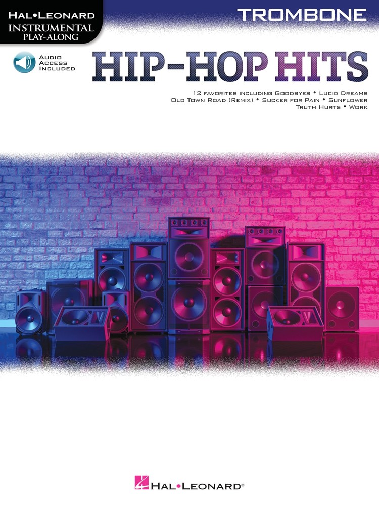 Hip-Hop Hits for Trombone Solo Sheet Music 12 Songs Play-Along Book Online Audio