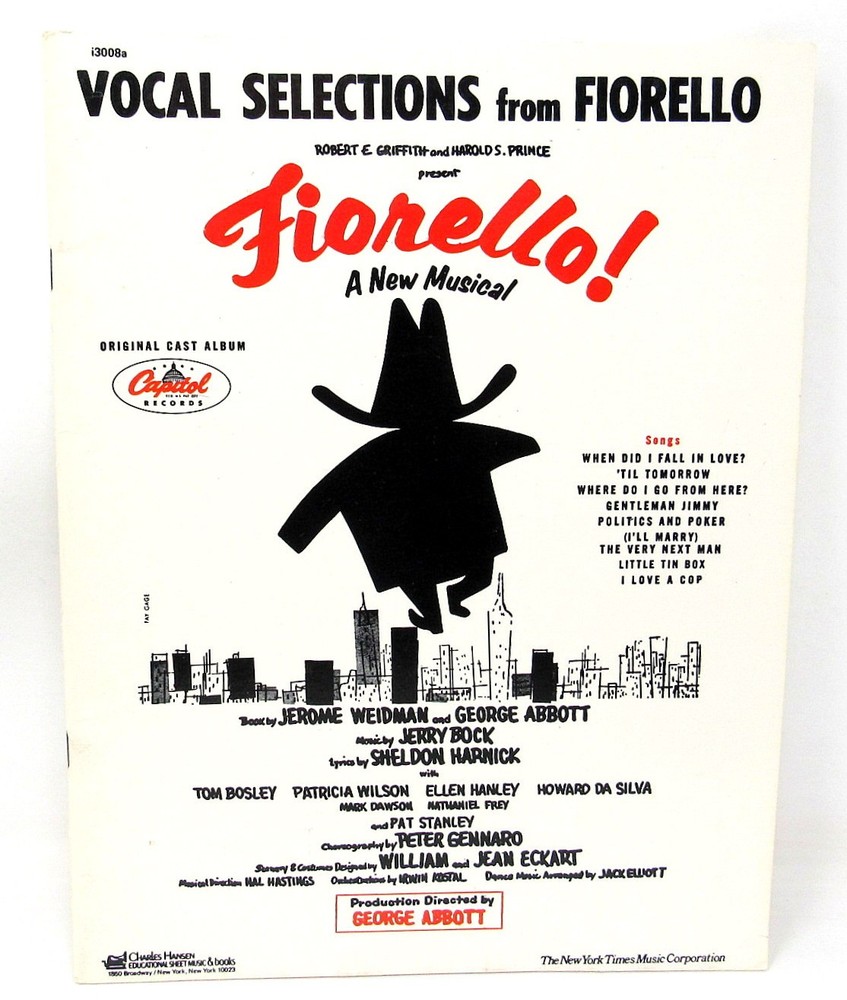 Fiorello Vocal Selections Sheet Music Book 1960 Piano Voice 8 Songs US Seller