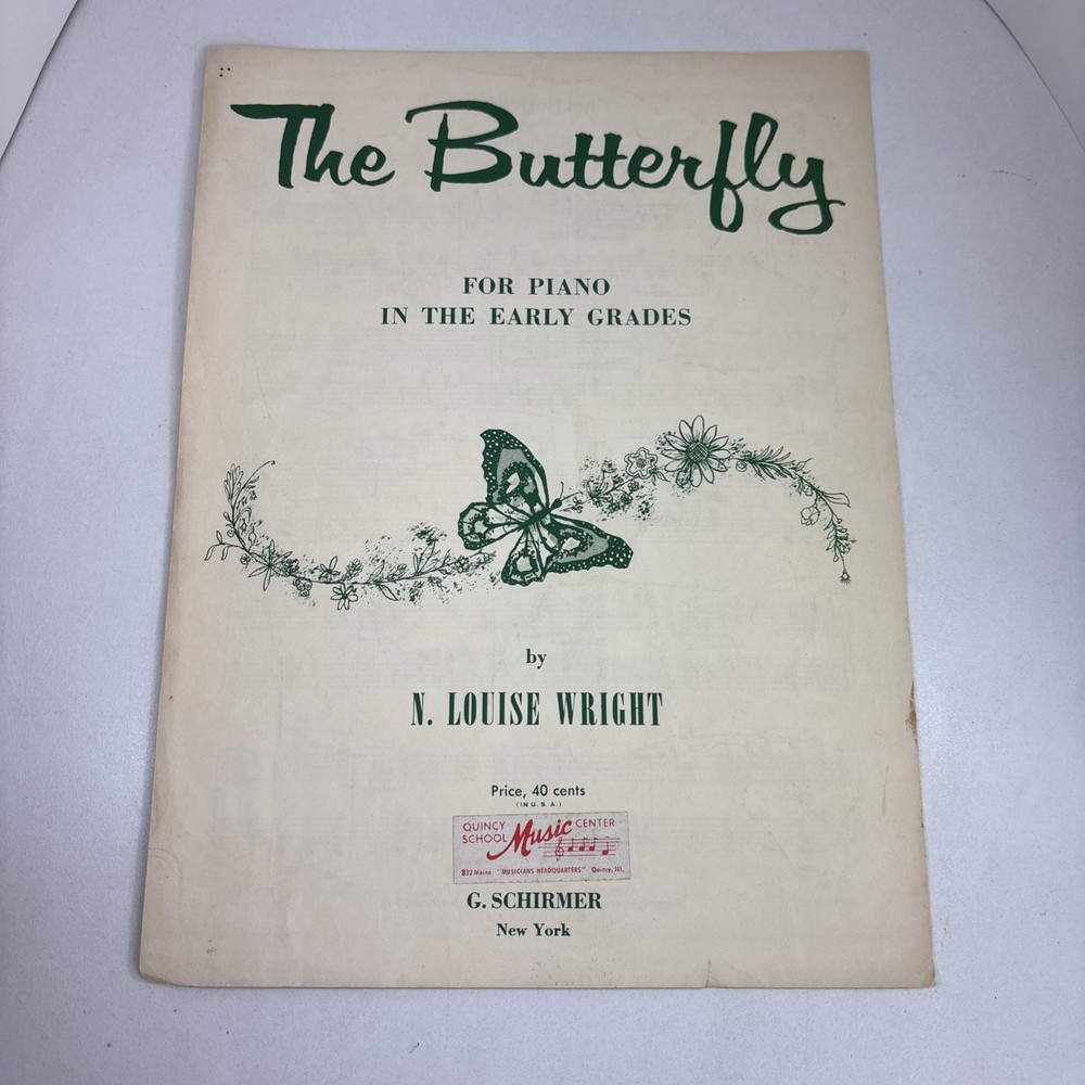 The Butterfly Piano Early Grades N. Louise Wright Sheet Music 1948