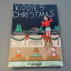 Christmas Kiddies Holiday Songs VTG Sheet Music 1937 And Coloring Book Remick