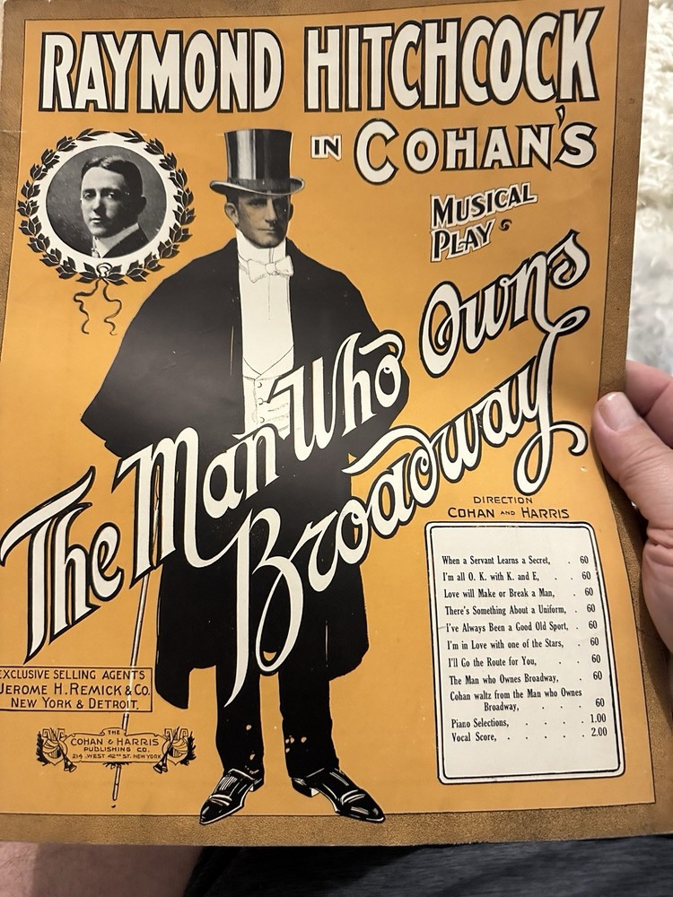AA 11×14 1909 Cohan Revue sheet music THE MAN WHO OWNS BROADWAY ‘Good Sport’