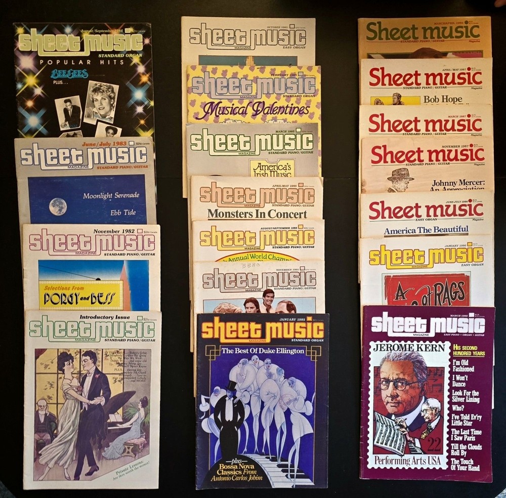 Vintage 19 Issues Various Years Sheet Music Magazines / books Piano Guitar Organ