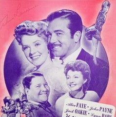 1943 Hello, Frisco Hello Sheet Music Soundtrack Song 20th Century Fox WW2 Bonds