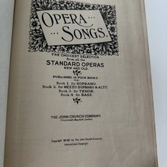 Choicest Selections Opera Songs Soprano 1901 Anthology John Church publ.
