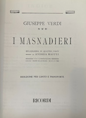 Verdi: I Masnadieri – Ricordi Vocal Score (1996) – Good Condition