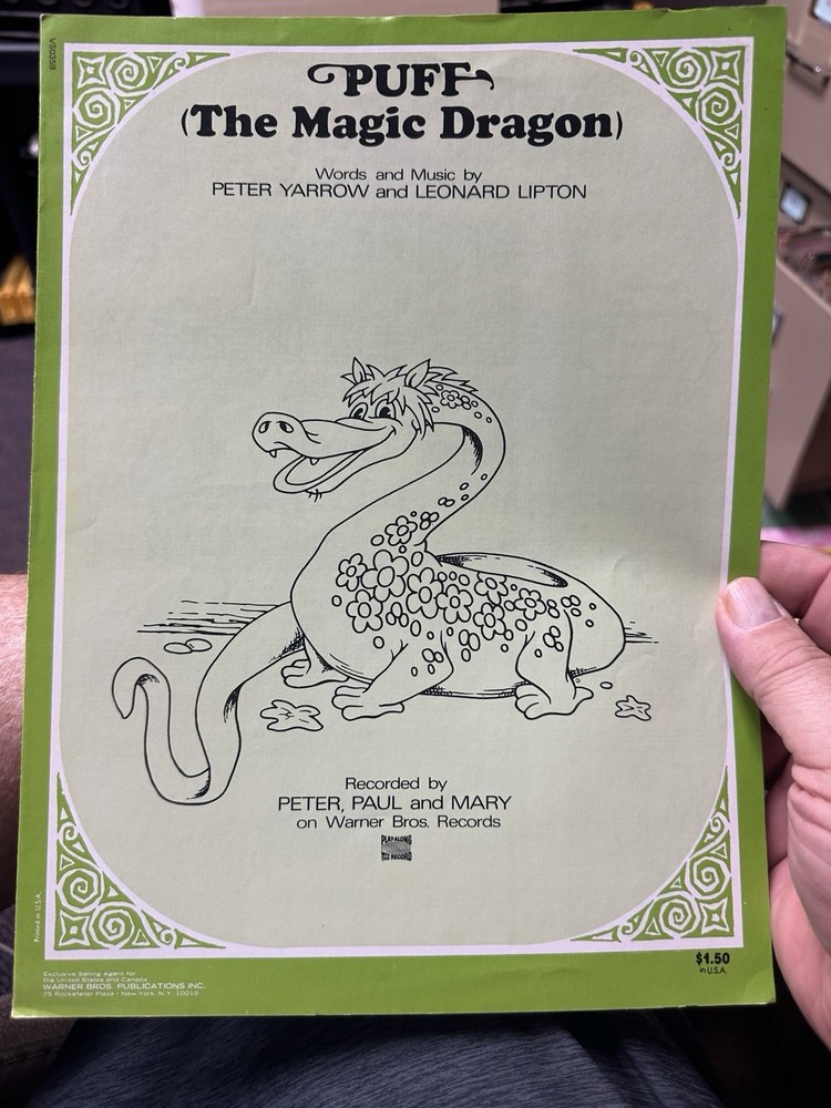 J 1963 folk sheet music PETER PAUL & MARY ‘PUFF’