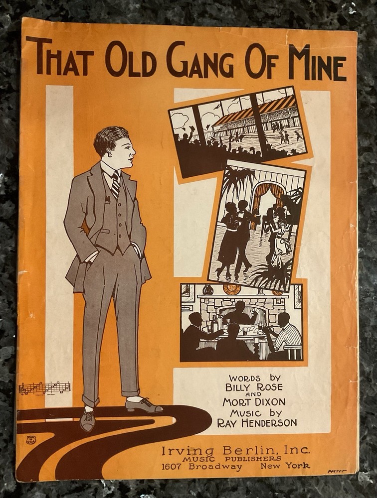 Antique 1923 That Old Gang of Mine Sheet Music by Irving Berlin