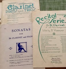 Vintage B Flat Clarinet Solo Sheet Music Collection, 10 pieces