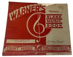 1920 Warner&rsquo;s Harmony Blank Music Book Chart Music Publishing House Chicago VTG