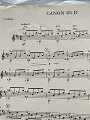 Johann Pachelbel&rsquo;s Canon in D Flute Classical Guitar Song Sheet Music