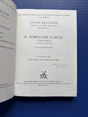 Bruckner – Symphony No. 3 in D Minor (1873) – Hardcover MV Wien Study Score