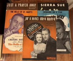Vintage Mixed Lot of 5 Sheet Music 1940’s-50’s Bing Crosby Classics from Movies