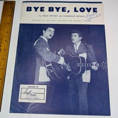 1957 Everly Brothers Sheet Music Bye Bye Love Acuff-Rose Country Rockabilly Vtg