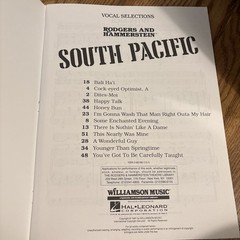 South Pacific Vocal Selections For Vocals In Piano With Guitar Chord Symbols