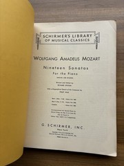 Vintage 1939 MOZART NINETEEN SONATAS For the Piano SCHIRMER&rsquo;S Library Book