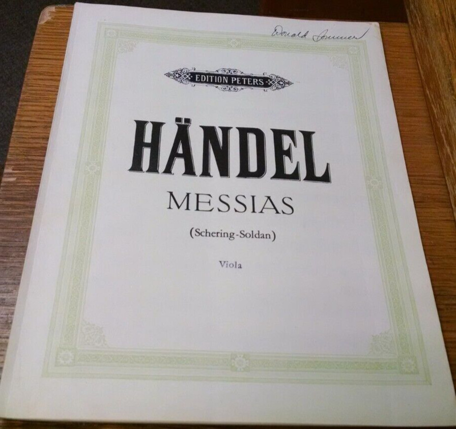 Handel Messias, (Schering-Soldan), Viola, Edition Peters