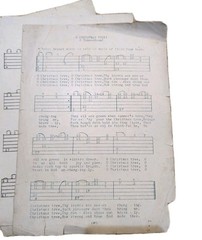 Mixed Media Art 1930 Ephemera Sheet Music instruction Equip Ads Handwritten