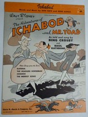 Walt Disney ADVENTURES OF ICHABOD AND MR. TOAD Sheet Music Basil Rathbone CROSBY