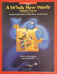 A Whole New World Sheet Music Duet Piano Guitar Vocals Walt Disney Aladdin Theme