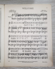 Sheet Music Welcome 1924 Tommie Malie Dick Finch Jack Little Barbelle Art