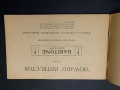 1904 The Howard Instructor For Baritone Bass Cleff For All Band Instruments Book