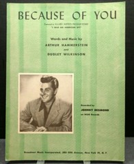 Because Of You Sheet Music Piano Vocal Guitar 40s Easy Listening Pop F2X