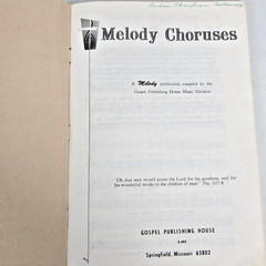 Melody Choruses Christian Songbook Piano Singer Gospel Publishing 1963 Vintage