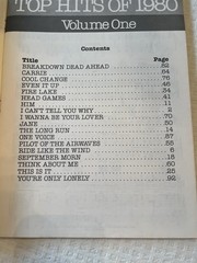 Top Hits of 1980 Volume One for Voice-Piano-Guitar by Various Artists