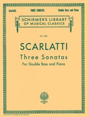 Three Sonatas Schirmer Double Bass and Piano Sheet Music NEW 050262450