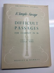 Difficult Passages For Clarinet In Bb Temple – Savage Complete 3 Volumes
