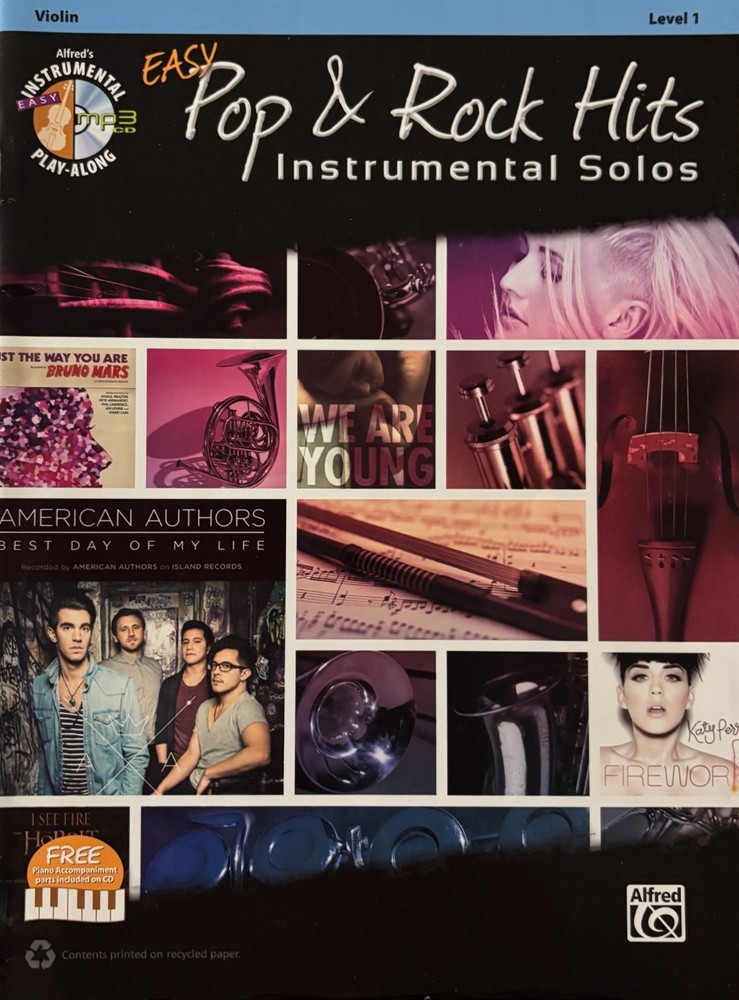 Easy Pop & Rock Hits ~ Instrumental Solos for VIOLIN Book & CD
