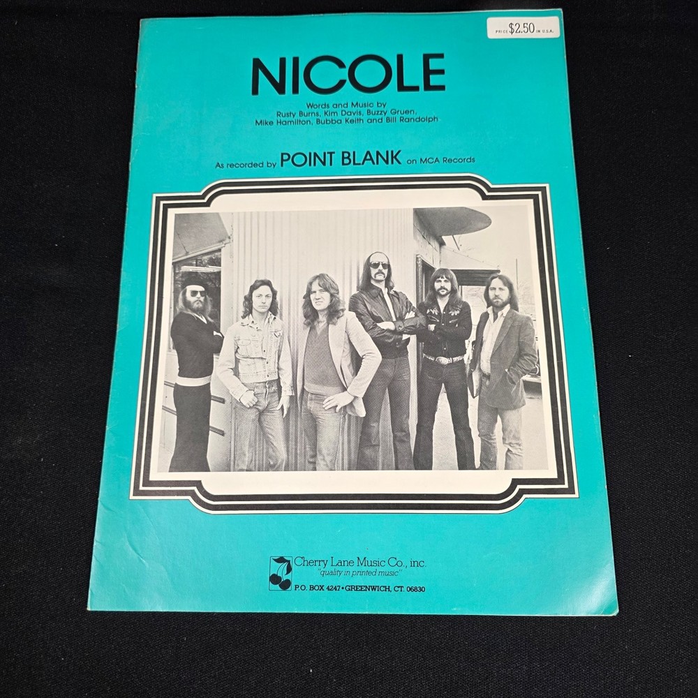 NICOLE Sheet Music P/V/G Point Blank Cherry Lane 0880 1981