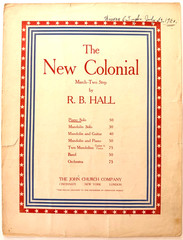 1901 New Colonial Antique Sheet Music RB Hall March Two Step Patriotic Piano