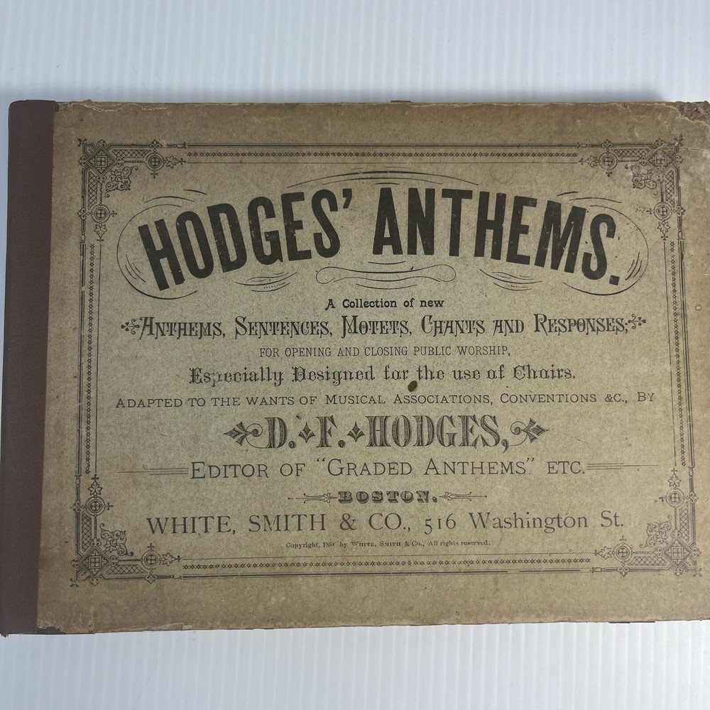 Hodges Anthems 1881 Antique Choral Music Book