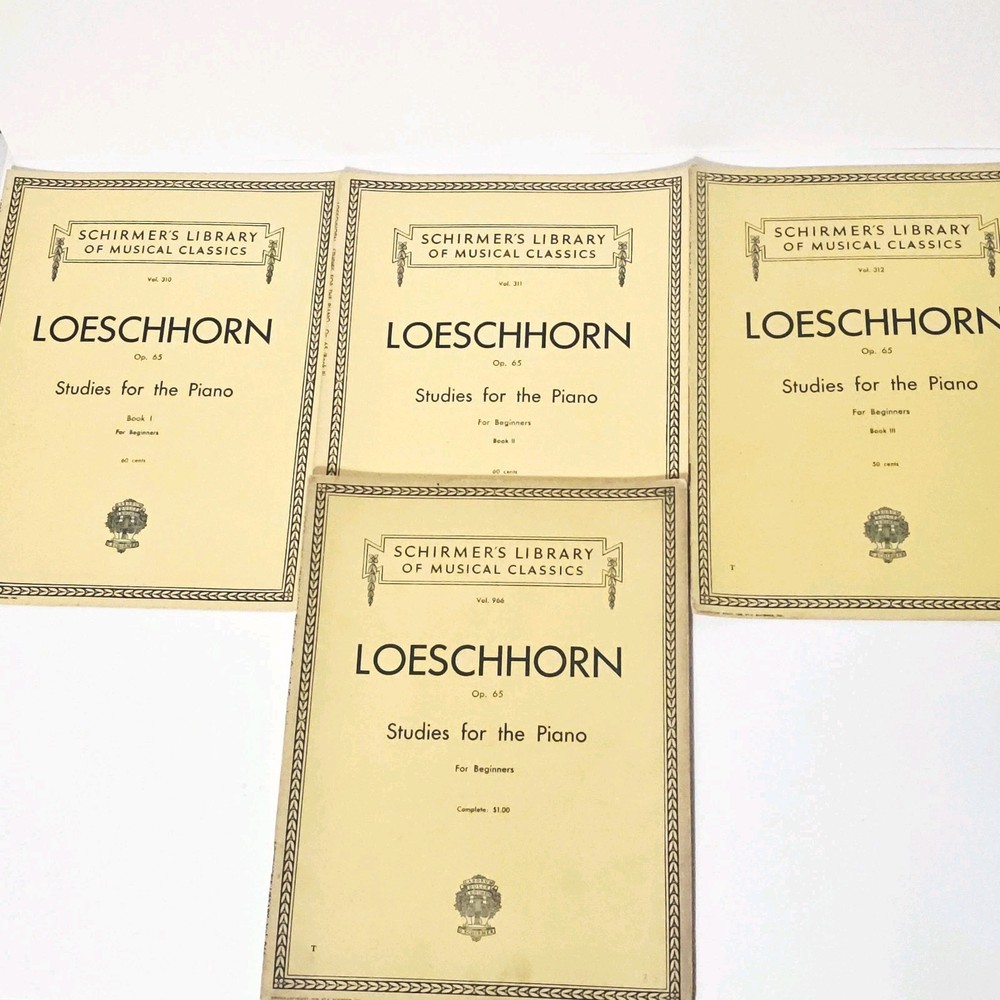 Schirmer&rsquo;s Library of Musical Classics Loeschhorn Lot Of 4 For Piano 1939