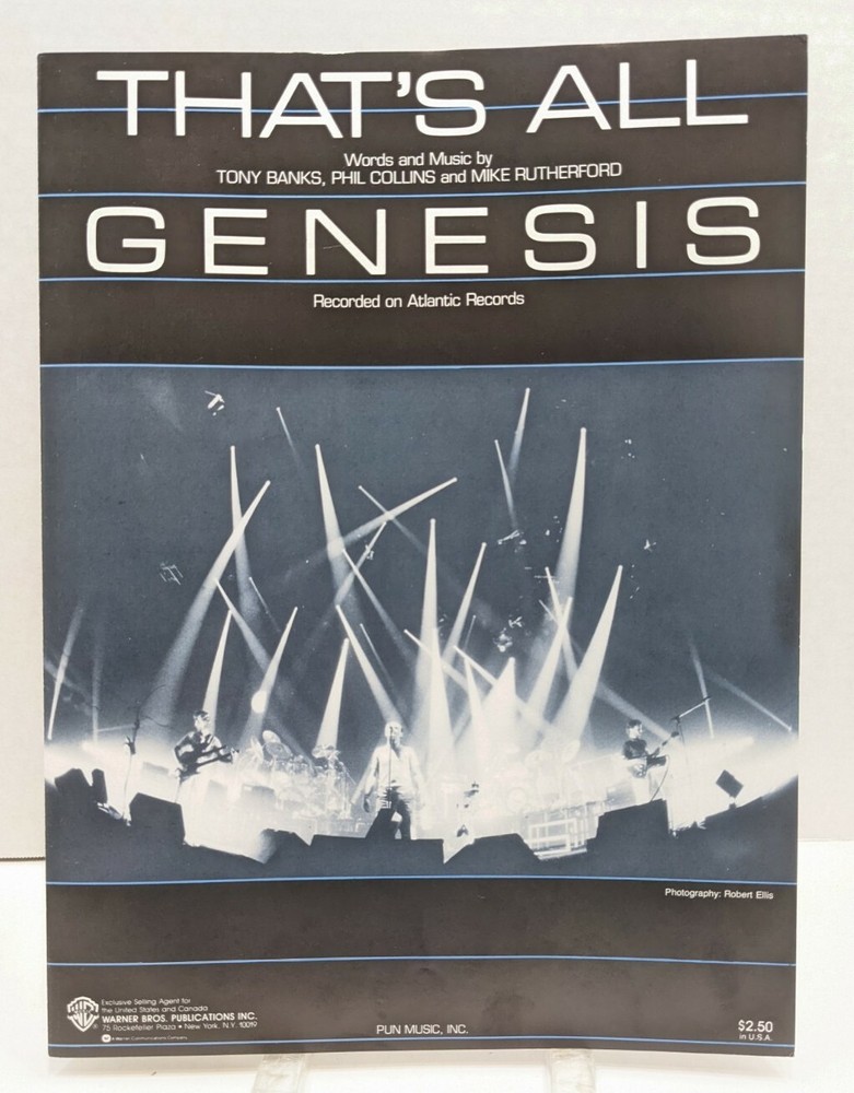 Thats All Genesis Sheet Music NOS Piano Voice Guitar 80s Prog Rock & Roll F4AB