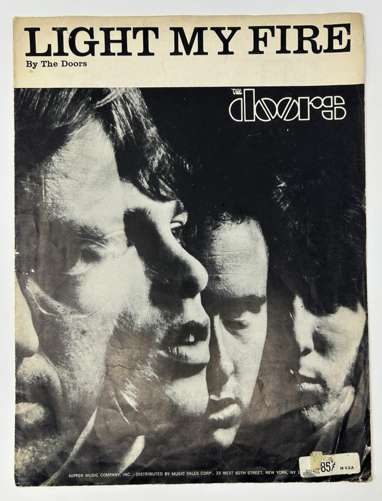 THE DOORS LIGHT MY FIRE SHEET MUSIC Nipper Music Company 1967