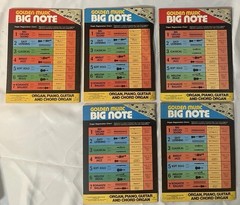 5 Golden Music Big Note Books Organ Piano Guitar Elvis, Mitch Miller, Blues Show