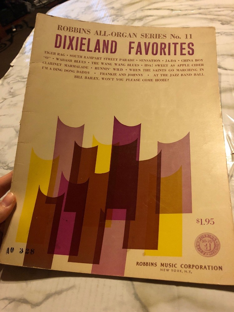 Robbins ALl Organ Series no. 11 Dixieland Favorites Sheet Music Book 1966