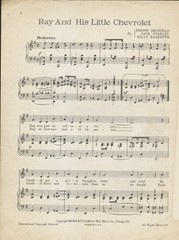 Ray And His Little CHEVROLET 1924 ANTIQUE AUTO Sheet Music!