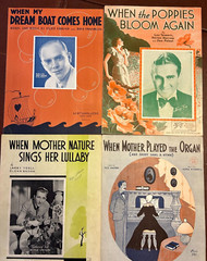 LOT OF 20 PIECES VINTAGE SHEET MUSIC PIANO-VOICE 1930s BEAUTIFUL ARTWORK #ABCD2