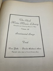 The Ideal Home Music Library Sentimental Songs Vocal Vol. IX Vintage 1924
