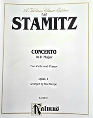 Stamitz Concerto in D Major Opus 1 for Viola and Piano